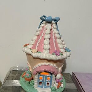8.5" Illuminated Easter Cupcake Cottage by Valerie